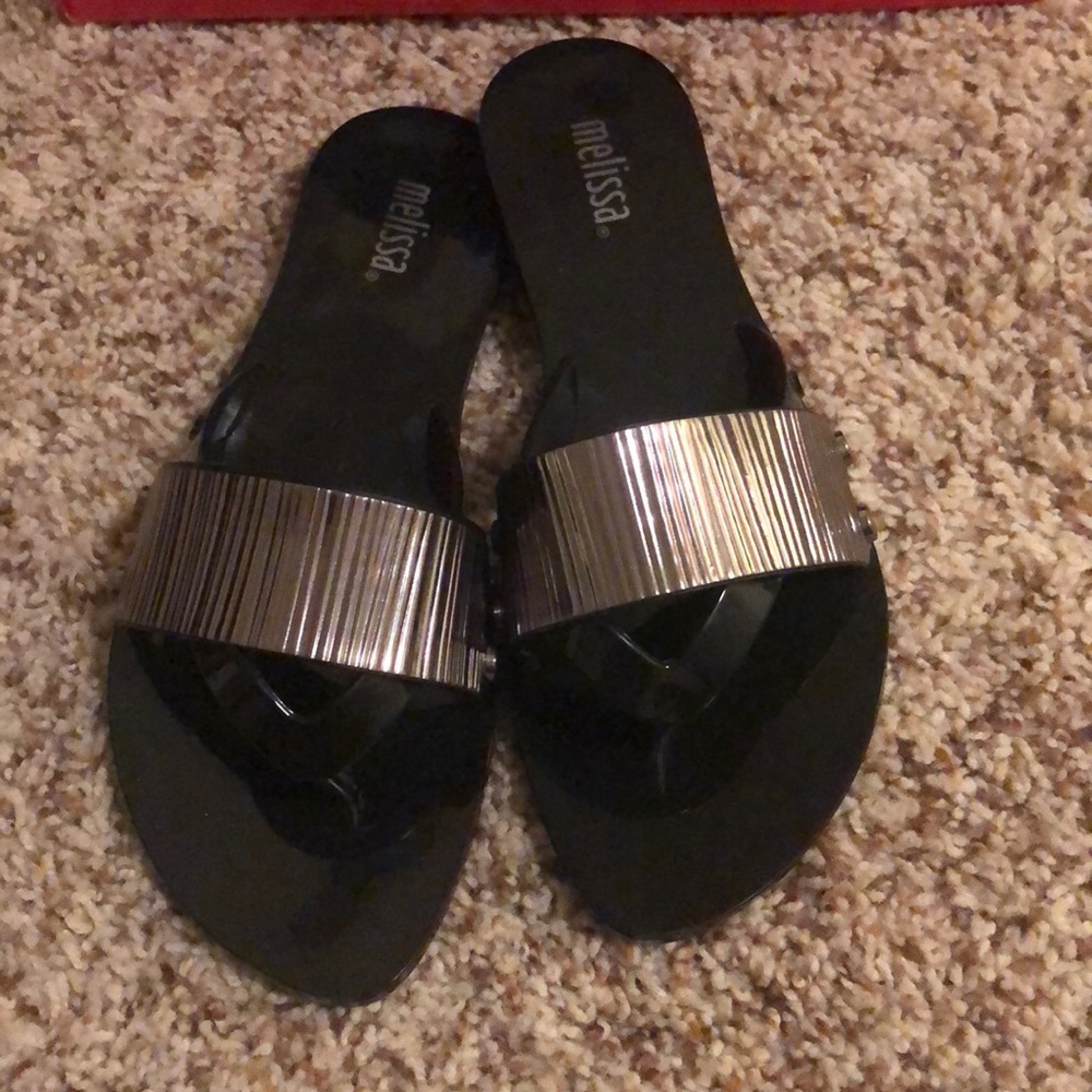 Melissa Black and Silver Sandals